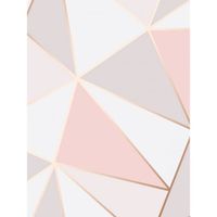 Apex géométrique fond d'écran rose or - 10.05m x 53cm - fine Decor fd41993