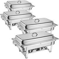 Lot de 4 Chafing Dish PRO 9 litres inox  - OFFRE SPECIALE
