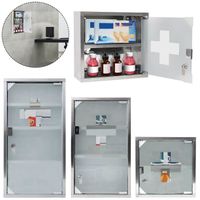LILIIN 4 compartiments cabinet médical verrouillable pharmacie maison Logo Porte Verre en acier inoxydable cabinet médica