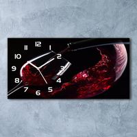 Tulup Horloge Murale Sécurité 60x30cm Mur Impression Moderne Silencieuse Design - Aiguilles Blanc - vin rouge
