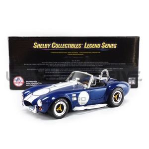 VOITURE - CAMION Voiture Miniature de Collection - SHELBY COLLECTIBLES 1/18 - SHELBY 427 S/C - 1965 - Blue / White - SHELBY121-1