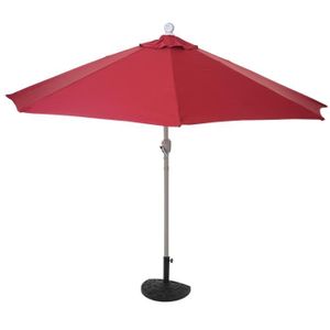 PARASOL Demi-parasol en aluminium Parla, UV 50+ 270cm bordeaux avec pied
