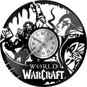 HORLOGE - PENDULE World Of Warcraft Horloge Murale Rétro En Vinyle Avec Grand Disque[m2320]