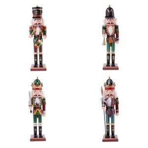 FIGURINE - PERSONNAGE 4pcs Casse Noisette en Bois écossais Figurine Soldat Collection Enfant Adulte