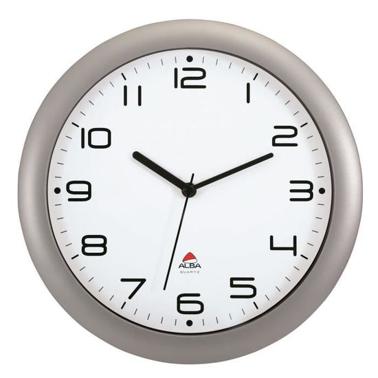 ALBA Horloge silencieuse 30cm quartz - Gris métal