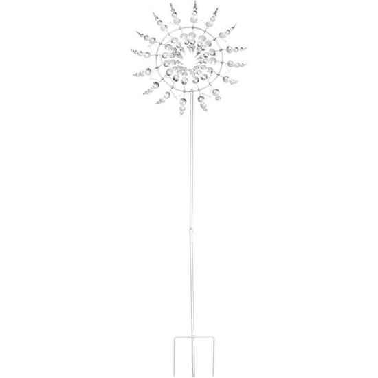 BESPORTBLE Moulin à vent solaire en métal - Décoration de jardin - Fonctionne à l'énergie solaire - Pour allée - Étanche