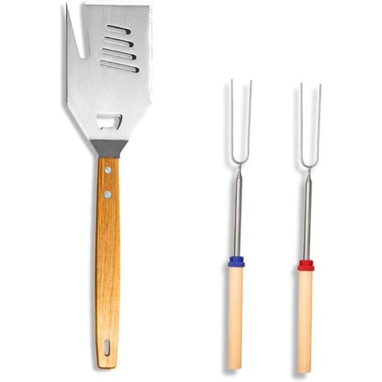 Ensemble de spatules 5 en 1 pour Barbecue - en Acier Inoxydable - avec