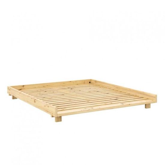 Lit Futon 180x200 Cm - Erst-Holz - Frêne Huilé - Lit Bas Gain De Place - Beige