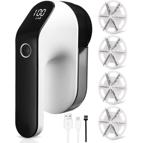 Rasoir électrique Anti-bouloches – 6 Lames, 3 Vitesses, Batterie 2500 MAh, écran LED, Verrou De Sécurité