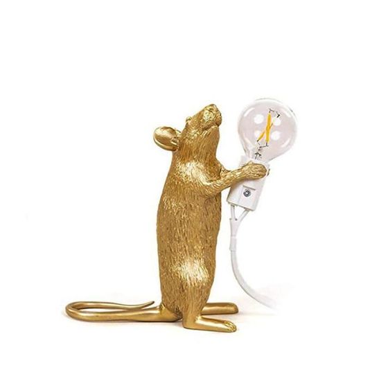 Seletti | Lampe de table Mouse Standing | Dorée