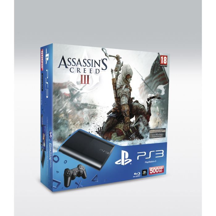 Sony Computer Entertainment Pack PS3 Slim Noire 500 Go + Assassin'S Creed 3