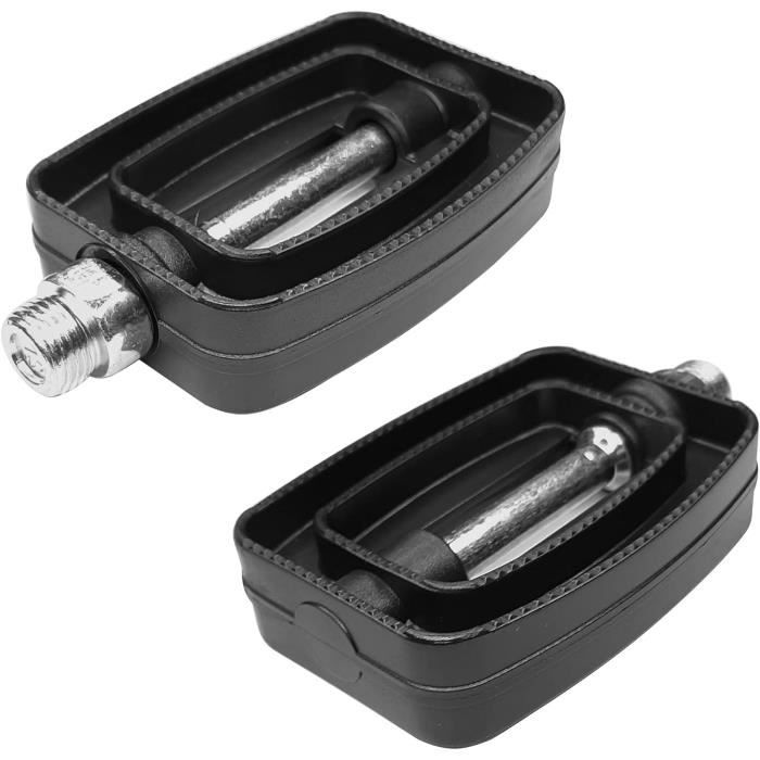 Paire De Pédales De Vélo Enfant - Plastique Noir Antidérapant (9,8 X 7 Cm)