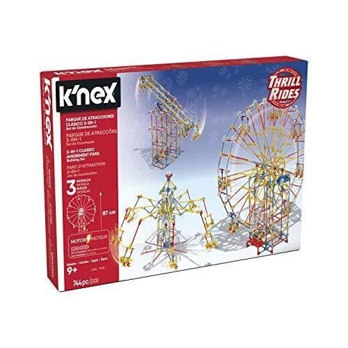 Knex pièces Knex Jeux de Construction Parc DAttraction 3 en 1 + Moteur,Plus de 740 pièces À partir de 9 Ans.
