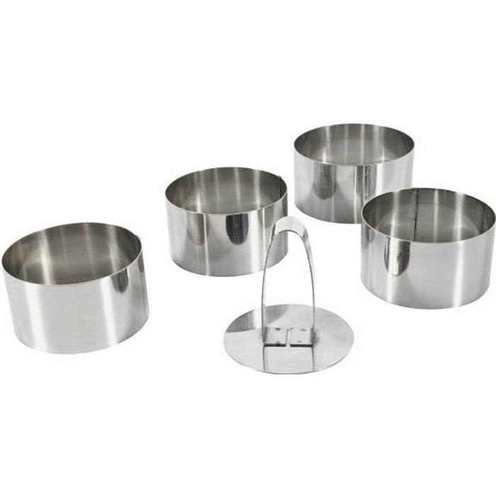 EQUINOX Lot de 4 emportes pièces + 1 poussoir 8 cm gris