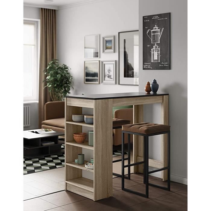 Table de Bar Table de Bistrot Table à Manger, Plateau en MDF,pour Cuisine, Salle à Manger
