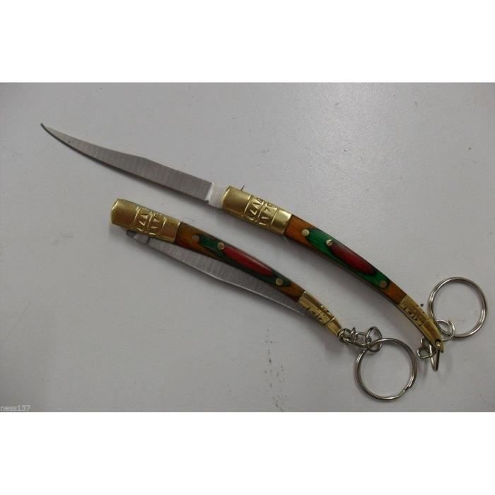 Petit Couteau de Poche Lame Fine Acier 6,5 cm Manche Bois 8,5 cm Style Canif