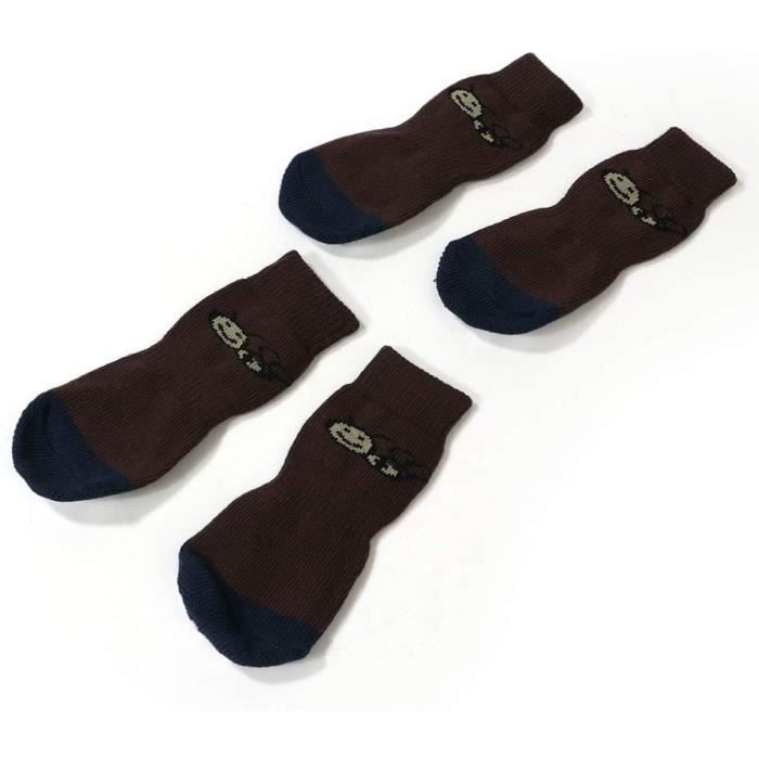 Meioro Anti-Slip Dog Socks Protecteurs de Pattes Respirants en Coton Anti-Traction pour Usage Intérieur Set de 4 Chiens 61167