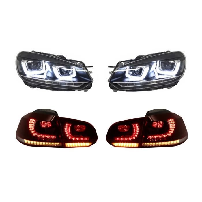Phares Feux Arrières Full LED pour VW Golf 6 08-13 R20 U Look Lumière Dynamique