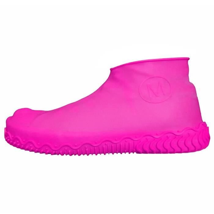 Chaussures,Couvre chaussures en Silicone Recyclable, tailles S-M-L, réutilisables, imperméables à la pluie, p - Type Rose red - S