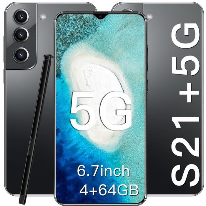 noir NOIR Téléphone portable intelligent S21+5G 6.7- avec image thermique 4Go + 64 Go