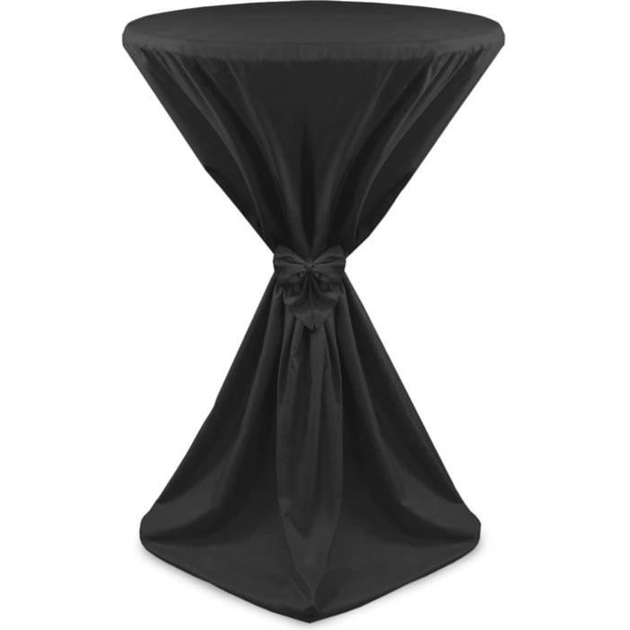 Beautissu Housse de table bistrot 60cm Anthracite - Mange debout - Deco Cocktail banquet - Avec noeud - Giulia