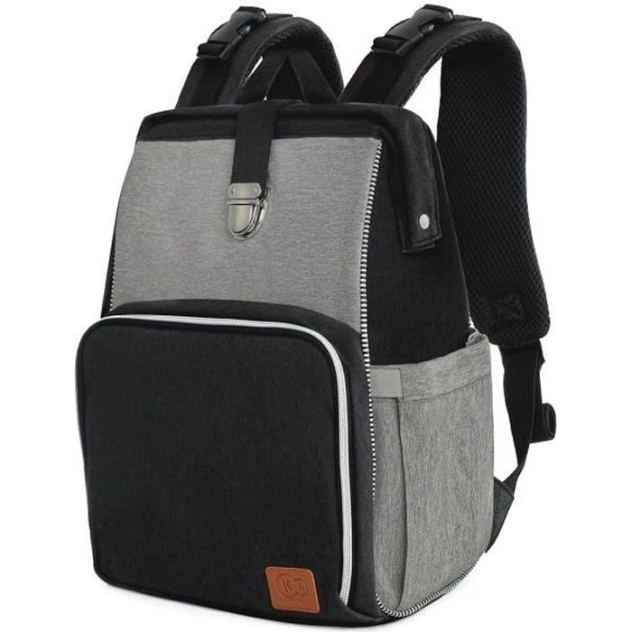 Kinderkraft Sac à dos MOLLY pour maman et poussette sac à langer et sac repas pour bébé, Noir