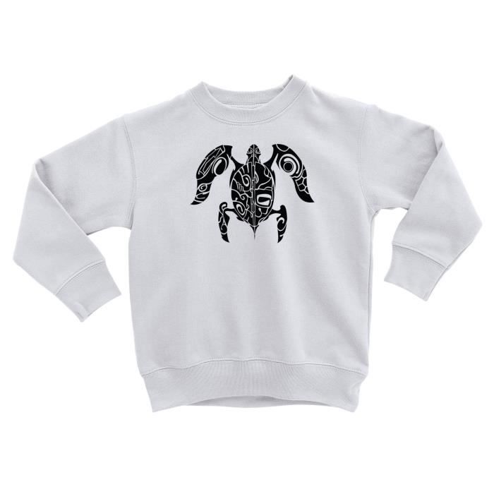 Sweatshirt Enfant Tortue Moderne Maori Tatouage Nouvelle-Zelande Art Tribale