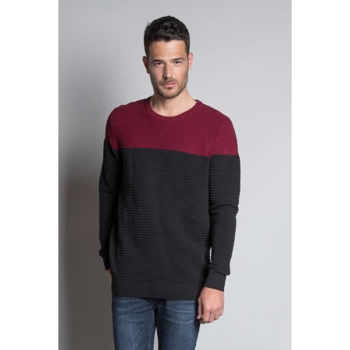 DEELUXE Pull texturé bicolore BROOK Black