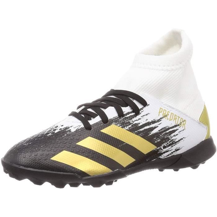 Adidas Predator 20.3 Tf J, Chaussures de Football Unisexe-Enfants, Ftwbla/Dormet/Negbás, 35 Eu