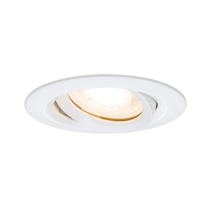 Paulmann 93661 Encastrés Premium Nova, IP65, orientable, max. 1x35W, GU10 / GU5,3, 51mm, Blanc / Alu