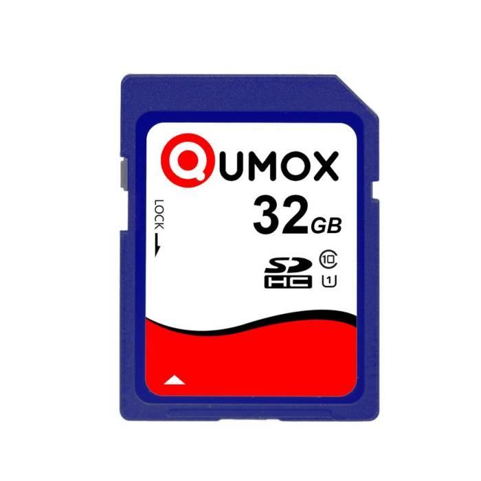 QUMOX 32Go carte mémoire SDHC Class 10 UHS-I 32Go Secure Digital Carte mémoire