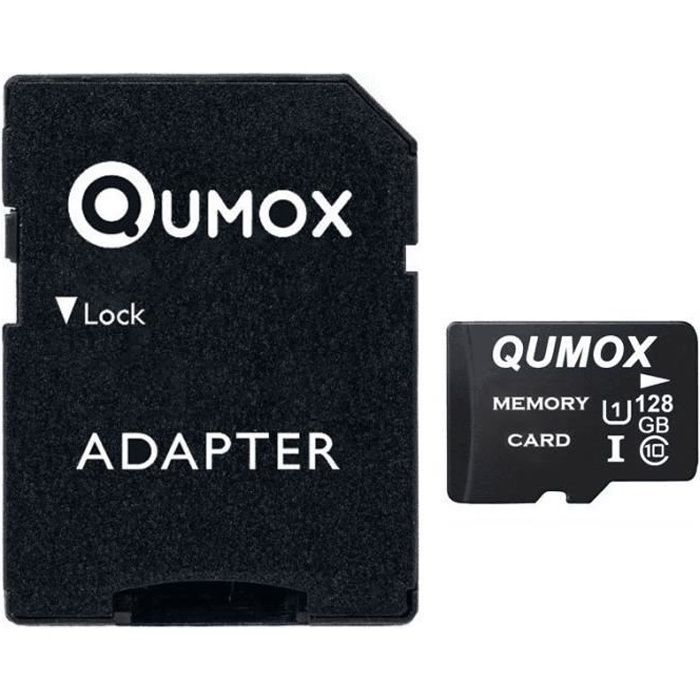 Qumox carte mémoire 128Go 128g micro sd sdxc classe 10 USH-1 pour téléphone Android samsung Huawei xiaomi etc.