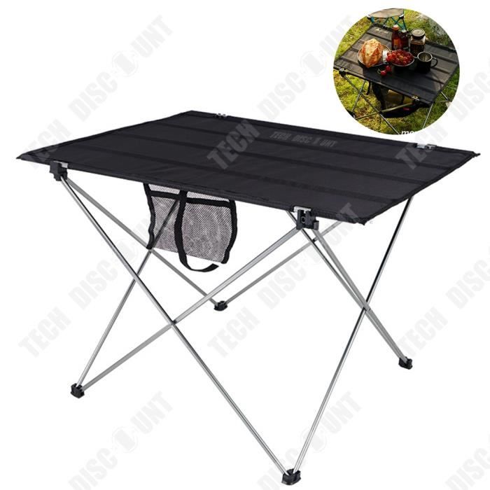 TD® Table pliante camping en plein air stockage portable alliage d'aluminium ultra-léger grande table de loisirs barbecue pique-niqu
