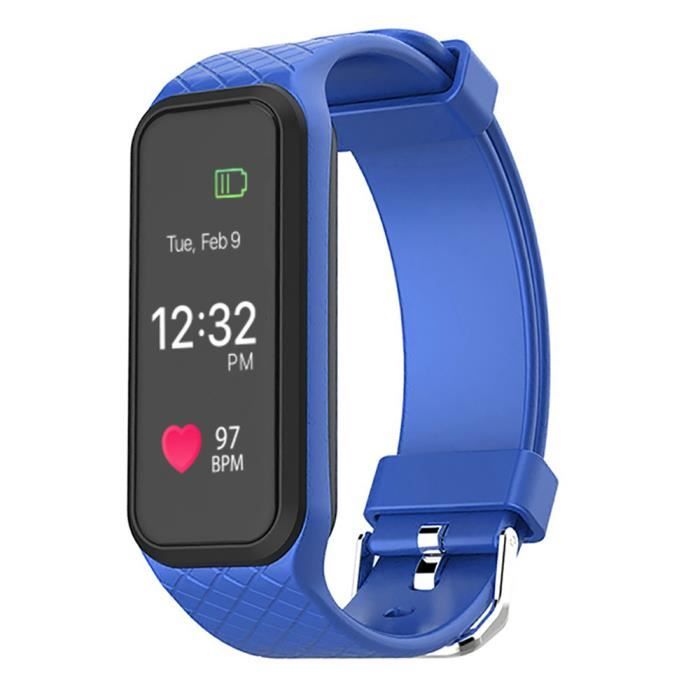 L38i Rythme cardiaque Smart BT Bracelet sport Suivi des activités de notification des appels Surveillance du sommeil Bleu