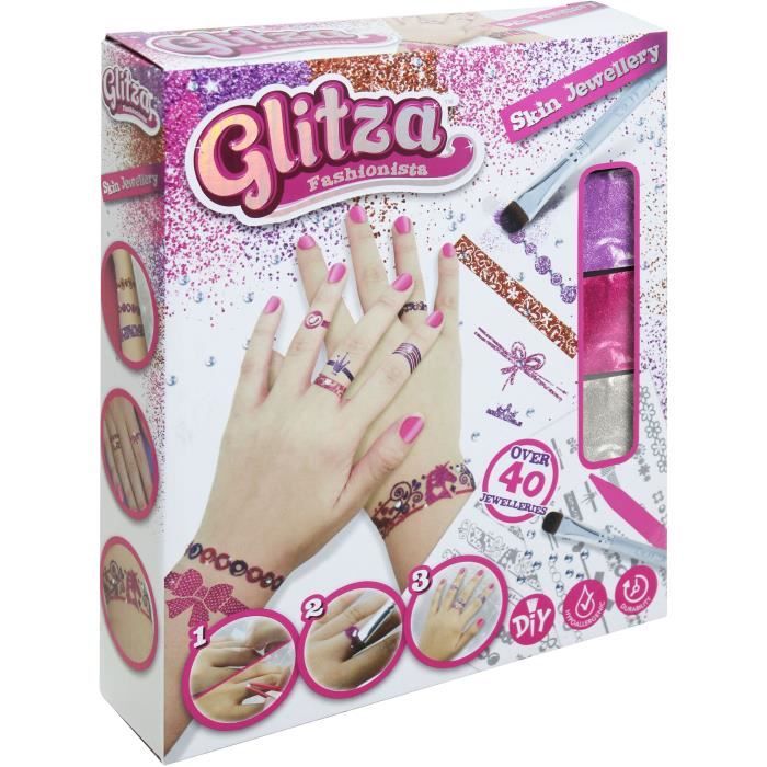GLITZA - Coffret Skin Jewellery - Coffret pour se faire des bijoux de peau : bracelets, bagues, tatoos