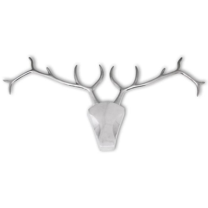 EYE Décoration murale en forme de tête de cerf Aluminium Argenté2