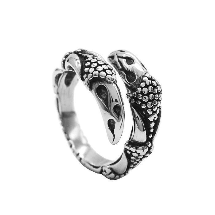 Bague Griffe De Dragon En Acier Inox Avec Zircon Rouge - Style Gothique Fantasy, Neuve Avec Emballage