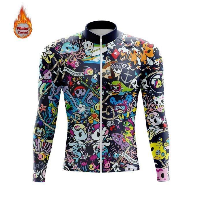 BERGRISAR Maillot Cyclisme Manches Longues Homme - Respirant, 4 Poches, Idéal Printemps/Automne Vélo Route & VTT