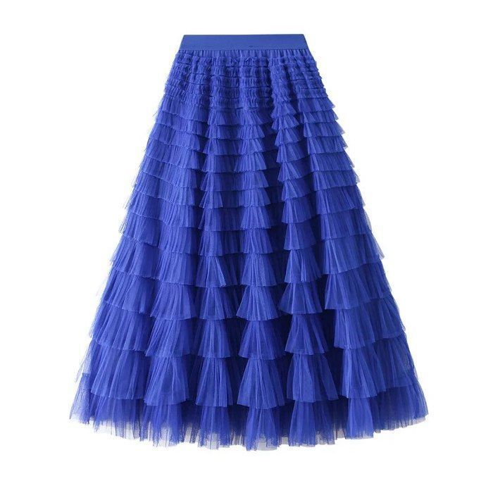 Jupe en tulle pour femme - Costume de carnaval tendance - Robe longue en maille - Jupe élastique - Jupe