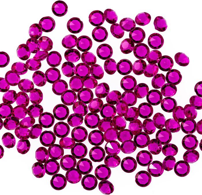 Cœurs Pétillants Acrylique 22 Mm - Rose Diamant - Lot De 100 - Décoration Table Fête Mariage Anniversaire