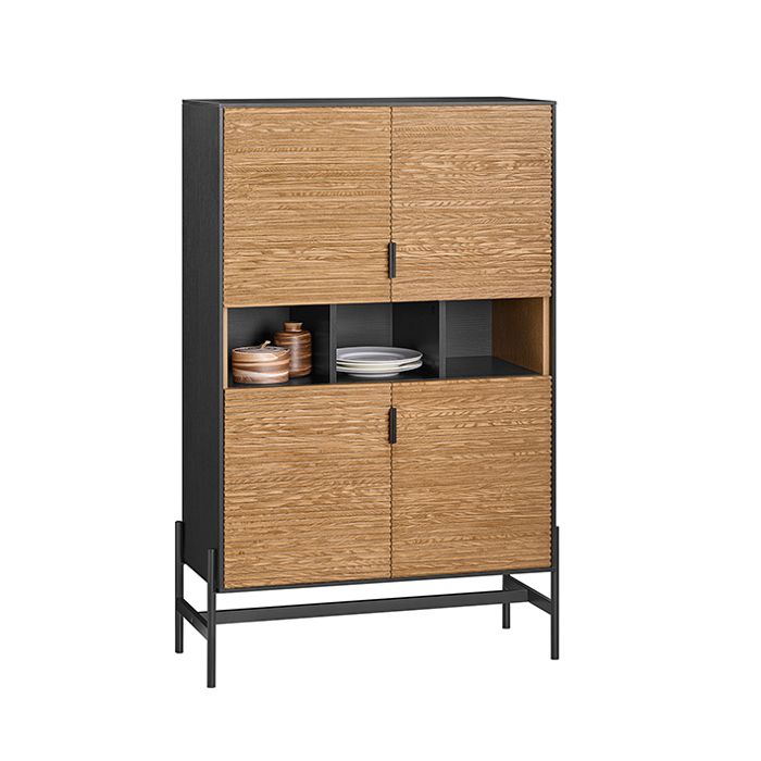 Buffet de Cuisine HFSB03-SCH SoBuy - avec 3 Compartiments Ouverts - 84 x 40 x 132 cm Buffet de Cuisine HFSB03-SCH SoBuy - avec 3 Compartiments Ouverts - 84 x 40 x 132 cm
