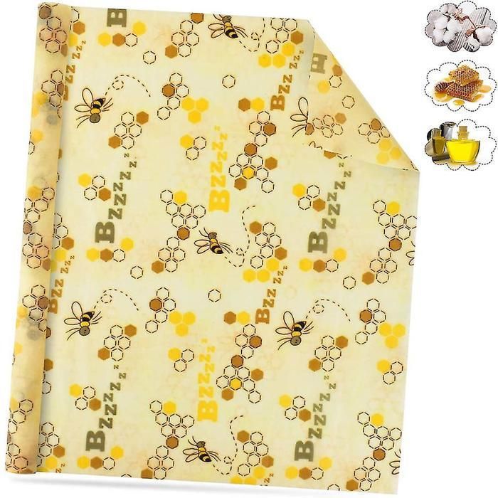 Emballage Alimentaire Réutilisable En Cire D'abeille - Lot De 3 Tailles (S, M, L) En Coton Biologique, écologique, Pour Sandwichs, Fromage, Fruits, Pain - Alternative Au Film Plastique