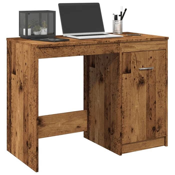 vidaXL Bureau vieux bois 100x50x76 cm bois dingénierie bureau décriture bureau dordinateur bureau à domicile bureau 856002