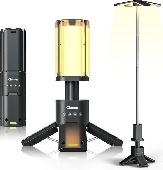 Lampe Camping - Clemas - Rechargeable 14000 mAh - Télescopique - Étanche - 6000 lumens