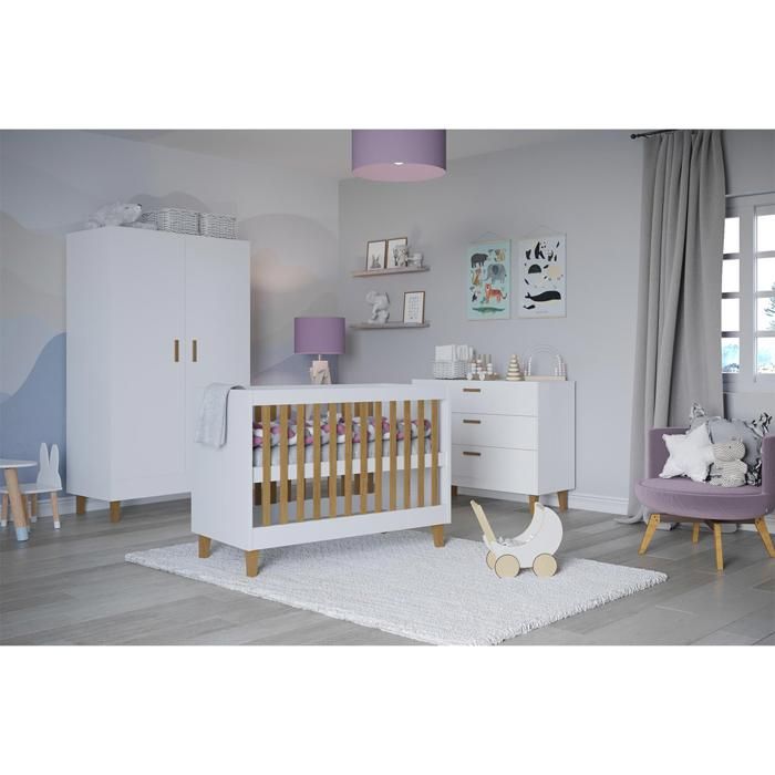 Chambre complète Kocot Kids - Kubi - 66 x 124 x 90cm - Blanc Chambre complète Kocot Kids - Kubi - 66 x 124 x 90cm - Blanc