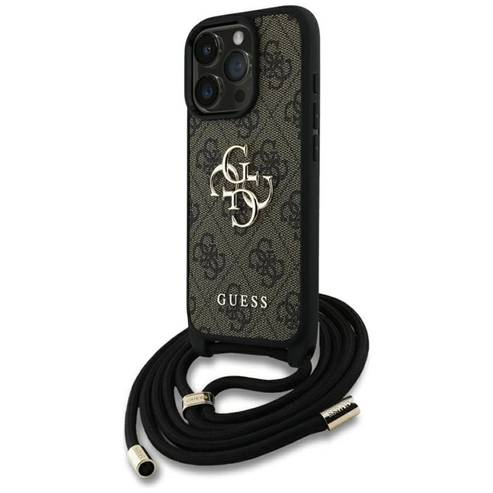 Étui bandoulière Guess 4G avec grand logo et cordon pour iPhone 16 Pro Max