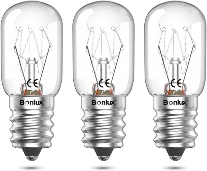 Lot de 3 Ampoule Four 25W 300 Degré Petite Ampoule Lampe Cristal de Sel Himalaya Ampoule Petit Culot à vis E14 Dimmable 220-240V