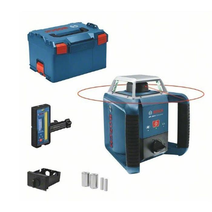 Laser rotatif BOSCH GRL 400 H + Cellule de réception LR 45 + Batteries NiMH en Boxx