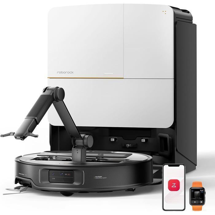 Roborock Saros Z70 Aspirateur Robot 22 000Pa Bras Mécanique OmniGrip Châssis AdaptiLift 798cm Ultra mince