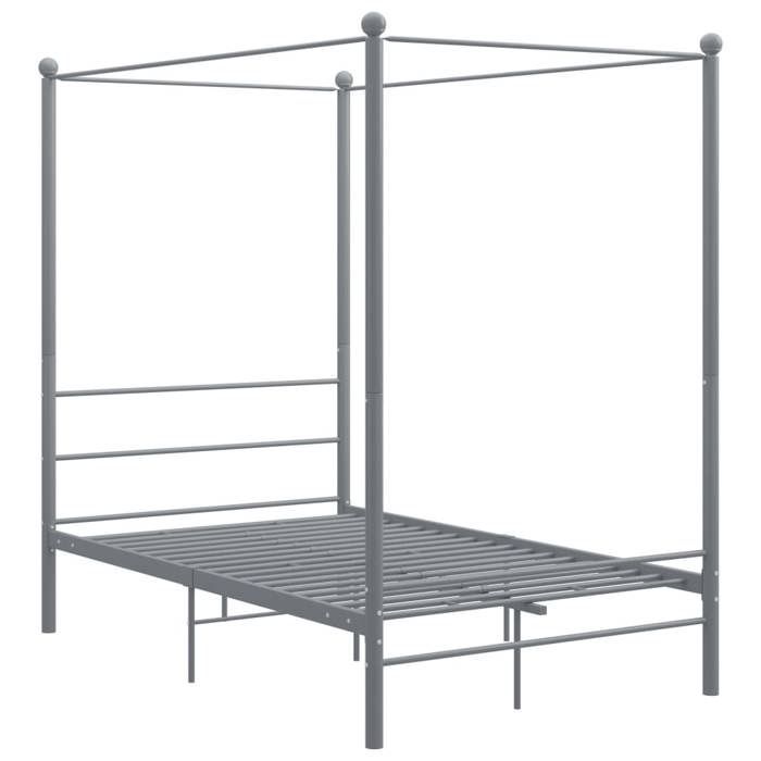 Cadre de Lit à baldaquin - Double/2 Personnes - - Double/2 Personnes - Intemporel - gris métal 140x200 cmCdiscount2025 FAFA9950